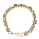 9ct Yellow Gold Stars and Bars Bracelet 7"