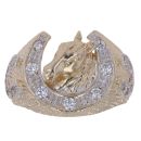 9ct Yellow Gold Cubic Zirconia Horseshoe Ring