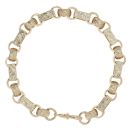 9ct Yellow Gold Patterned Belcher Bracelet 9"