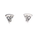 Silver Pizza Slice Stud