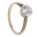 9ct Yellow Gold Cubic Zirconia Single Stone Ring