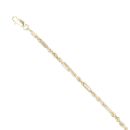 9ct Yellow Gold Bar and Rope Bracelet 7"