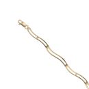 9ct Yellow Gold 0.04ct Diamond Curve Bracelet 7"