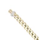 14ct Yellow Gold Monaco Classic Pave Lock Curb Bracelet 5.5"