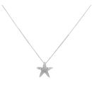18ct White Gold 0.15ct Brilliant Cut Diamond Starfish Pendant And Chain 16"