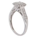 9ct White Gold 0.50ct Brilliant And Princess Cut Diamond Cluster Ring