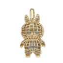 14ct Yellow Gold Blue Gemstone Bunny Pendant