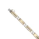 14ct Yellow and White Gold Long Link Fancy Bracelet 8.5"