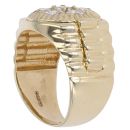 9ct Yellow Gold Circular Cubic Zirconia Signet Ring