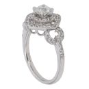 14ct White Gold 1.00ct Brilliant Cut Diamond Cluster Ring