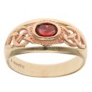 9ct Yellow And Rose Gold Garnet Celtic Clogau Ring
