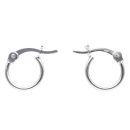 Silver Round Hoop Earrings By Icesia