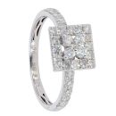 9ct White Gold 0.60ct Diamond Cluster Ring by Anya Belle