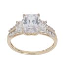9ct Yellow Gold Cubic Zirconia Three Stone Ring