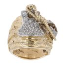 9ct Yellow Gold Cubic Zirconia Saddle Ring