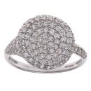 18ct White Gold 1.00ct Brilliant Cut Diamond Circle Cluster Ring