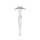 9ct White Gold 0.15ct Natural Diamond Retro Oval Cluster Twist Ring