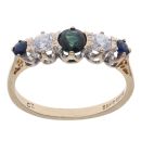 9ct Yellow Gold Cubic Zirconia and Sapphire Fancy Ring