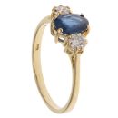 18ct Yellow Gold 0.30ct Brilliant Cut Diamond and Sapphire Ring