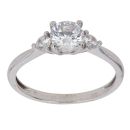 9ct White Gold Cubic Zirconia Three Stone Ring