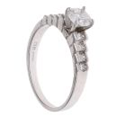 18ct White Gold 0.65ct Brilliant And Princess Cut Diamond Solitaire Ring