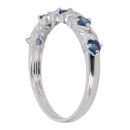 9ct White Gold 0.05ct Diamond And Sapphire Ring