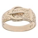9ct Yellow Gold Patterned Buckle Ring