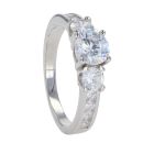 Silver Cubic Zirconia 3 Stone Ring by Icesia
