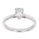 18ct White Gold Pear Drop 0.75ct Diamond Solitaire Ring