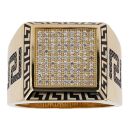 14ct Yellow Gold Cubic Zirconia Greek Key Ring