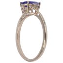9ct Yellow Gold White Sapphire and Tanzanite Ring