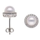 9ct White Gold 0.35ct Brilliant Cut Diamond Cluster Earrings
