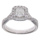 Vera Wang 18ct White Gold 1.30ct Brilliant and Cushion Cut Diamond Cluster Ring