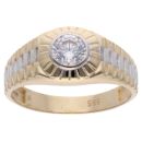 14ct Yellow & White Gold Child's Cubic Zirconia Signet Ring