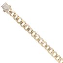 9ct Yellow Gold Cubic Zirconia Curb Bracelet 8.5"