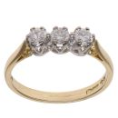 18ct Yellow Gold 0.50ct Brilliant Cut Diamond Trilogy Ring