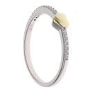 Silver and Yellow Gold Cubic Zirconia Heart Ring By Icesia