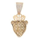 9ct Yellow Gold Cubic Zirconia Princess Lioness Pendant