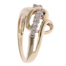 9ct Yellow Gold 0.15ct Brilliant Cut Diamond Crossover Heart Ring