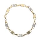 14ct Yellow And White Gold Oval Link Bracelet 7.5"