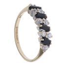 9ct Yellow Gold Cubic Zirconia and Sapphire Fancy Ring