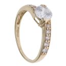 9ct Yellow Gold Cubic Zirconia Twist Solitaire Ring