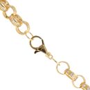 Silver Gold Plated Patterned Cubic Zirconia Belcher Chain 24"