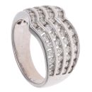9ct White Gold 1.30ct Brilliant Cut Diamond Fancy Four Row Ring