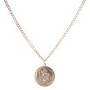 9ct Yellow Gold Patterned St George Pendant and Chain 30"