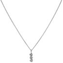 9ct White Gold 0.75ct Brilliant Cut Diamond Trilogy Pendant and Chain 16"
