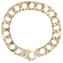 9ct Yellow Gold Patterned Curb Bracelet 8"