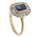 14ct Yellow Gold 0.50ct Diamond And Sapphire Cluster Ring