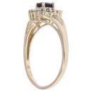9ct Yellow Gold 0.20ct Diamond And Sapphire Cluster Ring