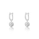 Silver Platinum Plated 1.50ct Lab Grown Diamond Huggie Drop Earrings